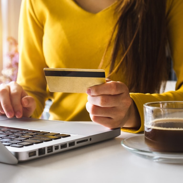 shopping online with a credit card